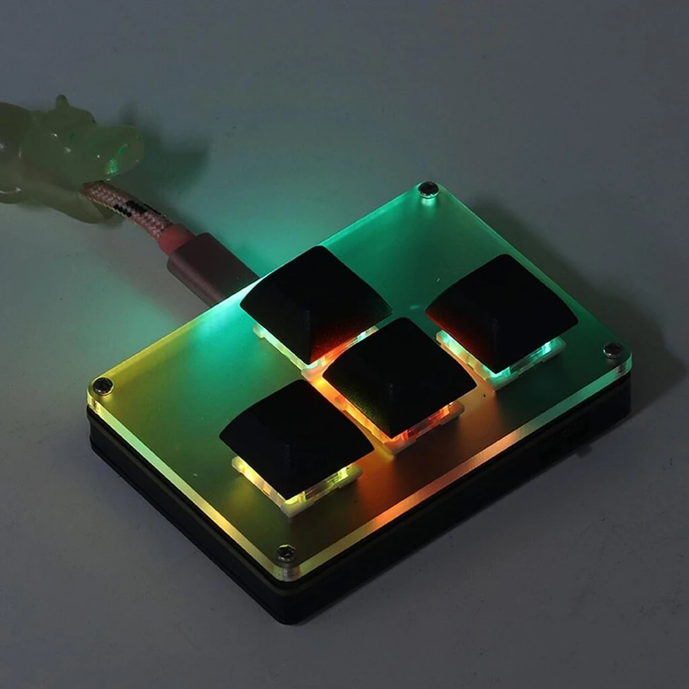 Mini klaviatūra su 4 klavišais, belaidė Usb 2.4g Bluetooth su baterija, programuojama klaviatūra, skirta biuro darbui, žaidimams, medijai, pramonei