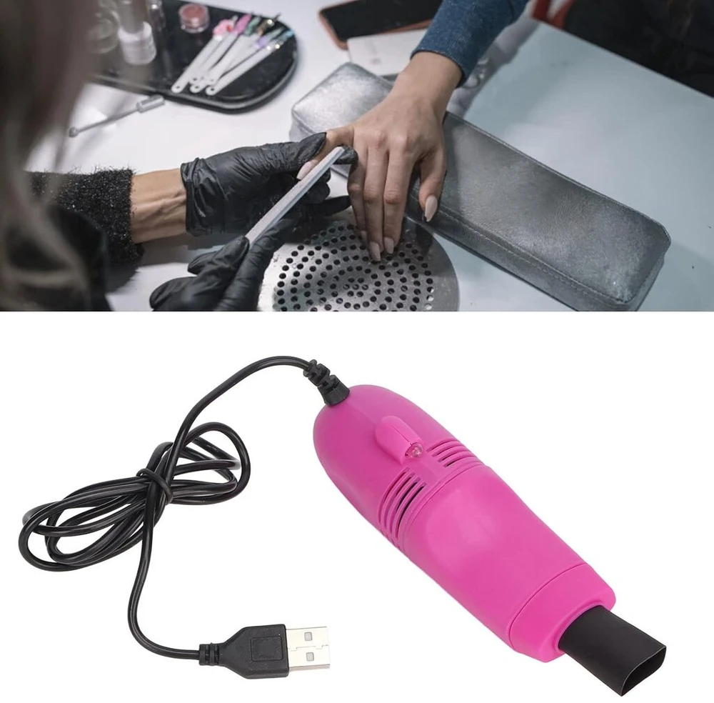 Mini klaviatūros valiklis, Usb stabilus maitinimo prailginimo plokščias galvutės mini klaviatūros dulkių siurblys naminių gyvūnėlių plaukams (rožinė-raudona)