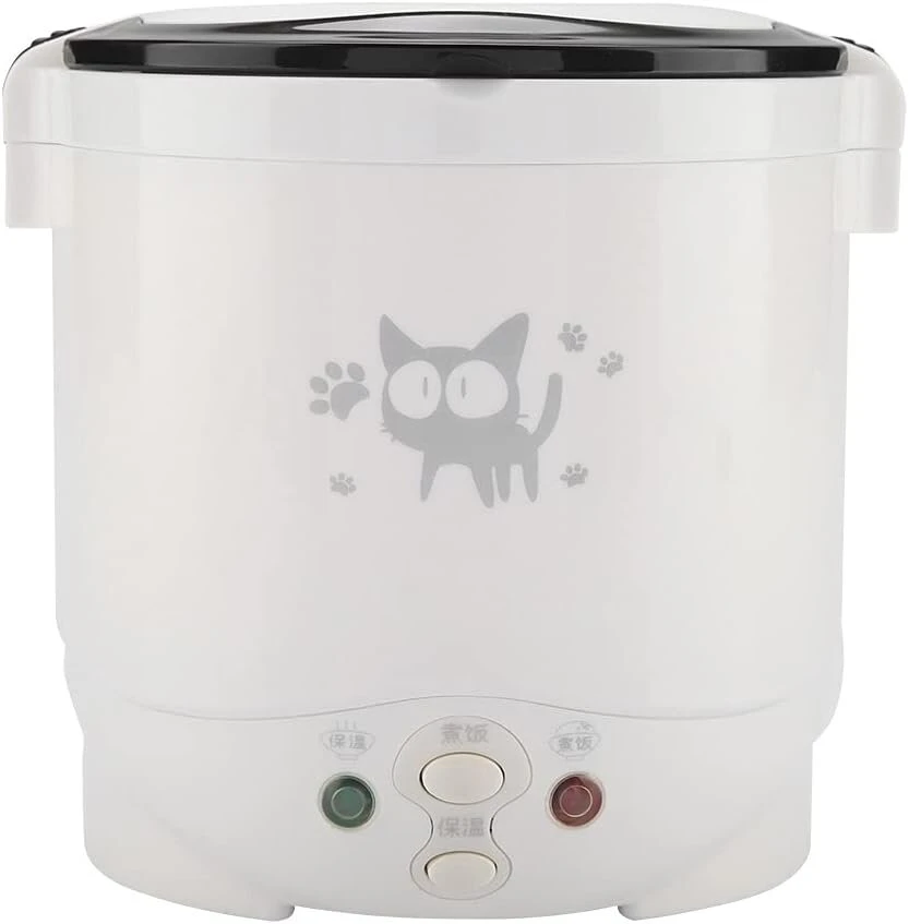 Mini Ryžiųquick cooker, nešiojamas kelioninis garintuvas, mažas Daugiafunkcisquick cooker, Ryžiųquick cooker grūdams, nelimpantis puodas, automatinis šilumos palaikymas, skirtas avižinei košei, ryžių troškiniams [baltas]