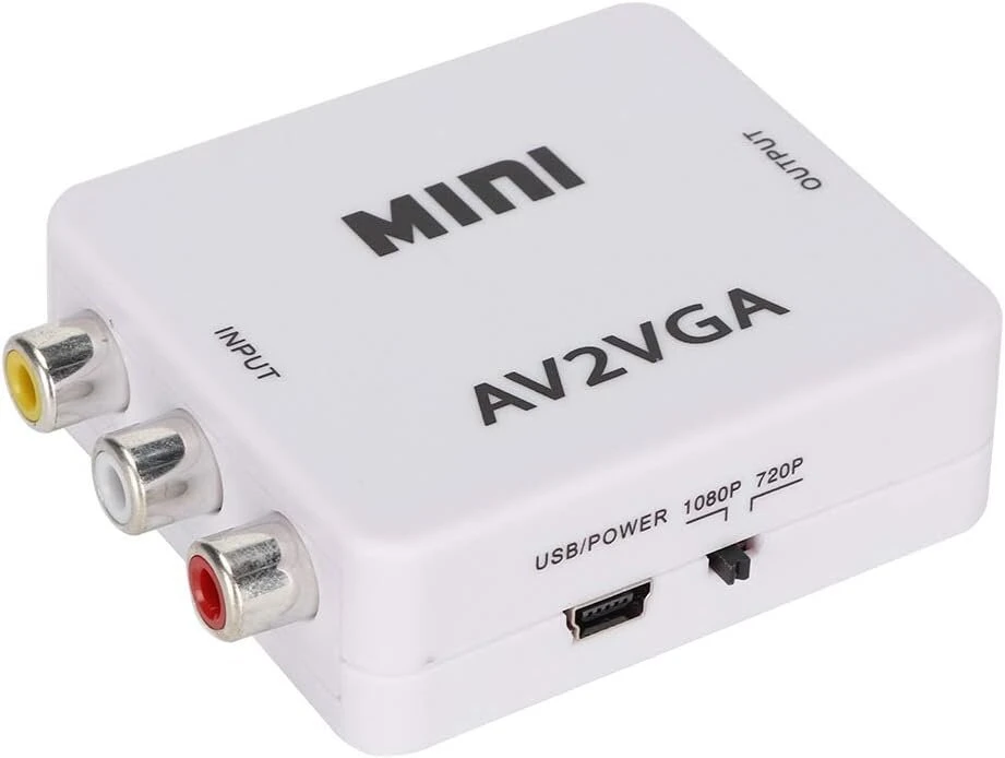 Televizorius Mini Vga į vaizdo konverteris, Av į Vga garso kompozitinį Vga adapterio konverterį 480p signalo Tv priedėlių dėžutės atkūrimo adapteris kompiuterio projektoriui vaizdo konferencijų teatro monitoriams Hdtv