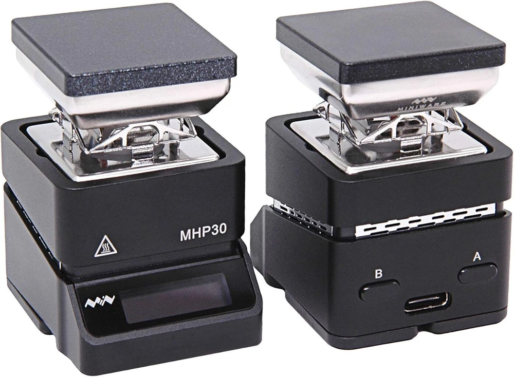 Miniware Original Mhp30 Mini elektrinė reguliuojamos temperatūros Oled ekranu kaitinimo plokštė litavimo stotelė su pašildymo funkcija, suvirinimo įrankis (mhp30 su 65 W galia)