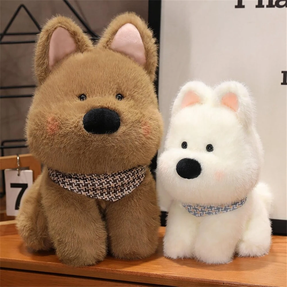 Minkštas pliušinis šuo žaislas 25 cm, baltas