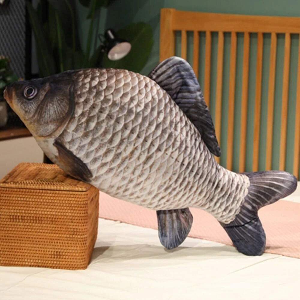 Minkštas pliušinis žuvies formos pagalvės žaislas (60cm)