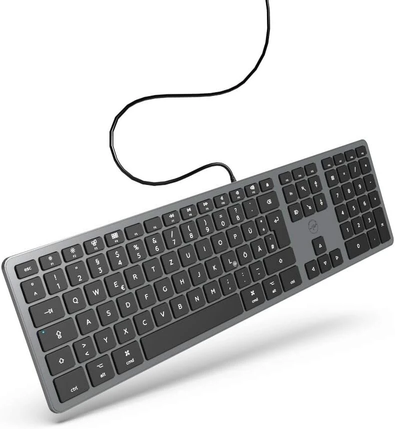 Mobility Lab Ml311883 laidinė klaviatūra su vokišku Qwertz išdėstymu, skirta Mac – juoda/pilka
