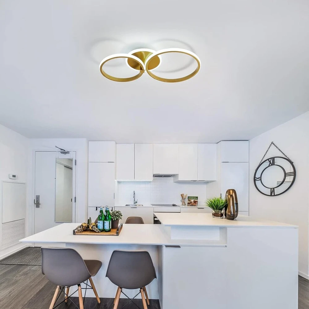 Modernus led lubų šviestuvas, 42 w, 4700 lm, kūrybingas apvalus lubų šviestuvas, auksinės akrilo lubų lempos, svetainės lempa, lubų apšvietimas miegamajam, svetainei, virtuvei, valgomajam, 6500 k šaltai balta