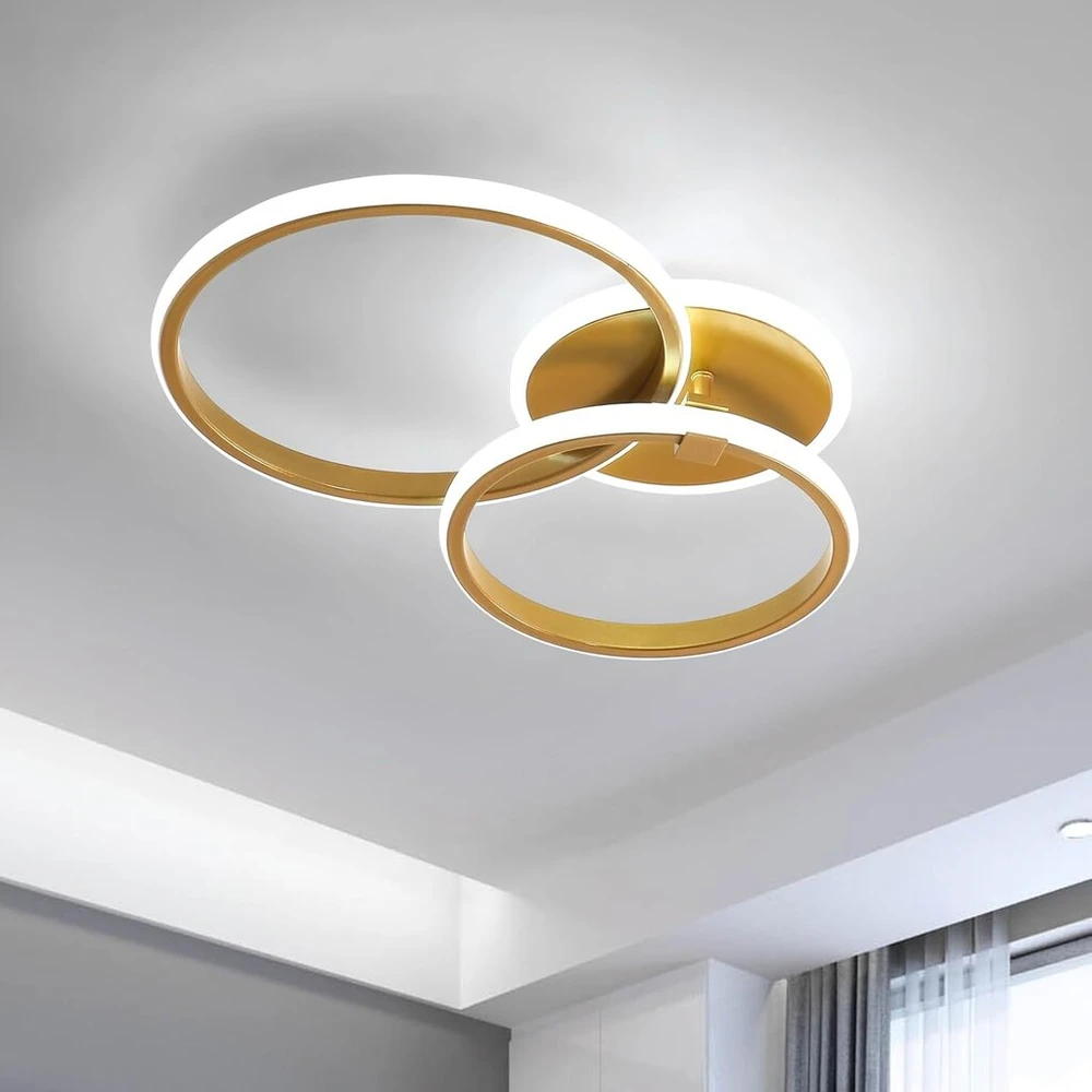 Modernus led lubų šviestuvas, 42 w, 4700 lm, kūrybingas apvalus lubų šviestuvas, auksinės akrilo lubų lempos, svetainės lempa, lubų apšvietimas miegamajam, svetainei, virtuvei, valgomajam, 6500 k šaltai balta