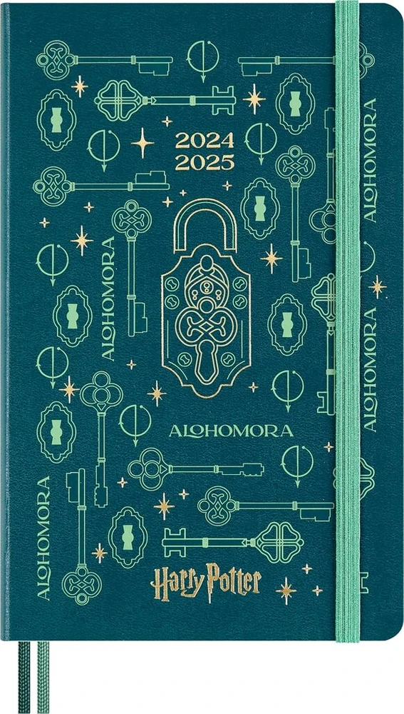 Moleskine Wizarding World Harry Potter Spells Collection Alhomora savaitinis planuotojas, 18 mėnesių linijinis savaitinis planuotojas, fosforescuojantis kietas viršelis, didelis formatas 13 x 21 cm