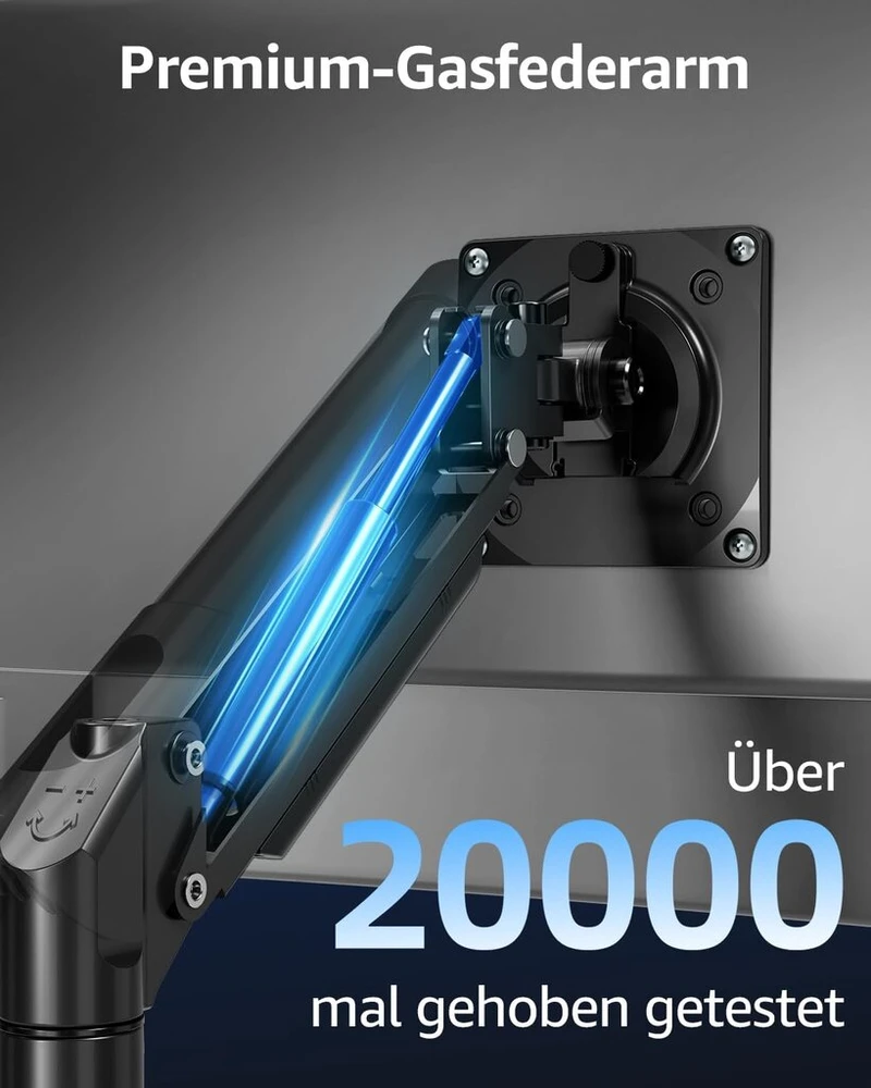 Monitorius Elived Ev6011b žaidimų monitoriaus laikiklis 13–32 colių ekranams (2–9kg), reguliuojamo aukščio dujinė spyruoklė su Vesa 75/100 mm, pakreipiamas/pasukamas/360° pasukamas