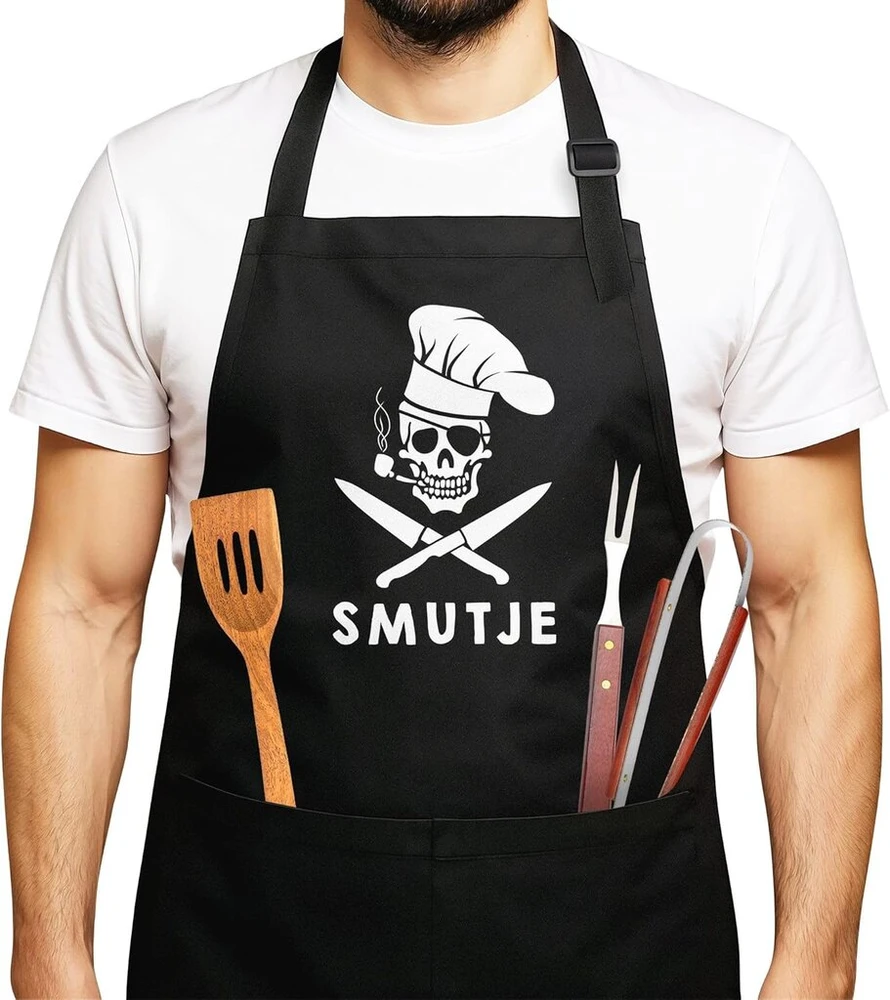 Rankšluostis Moonworks Prijuostė griliui Smutje Koch Smutje Pirate, Smutje juodas, universalus dydis