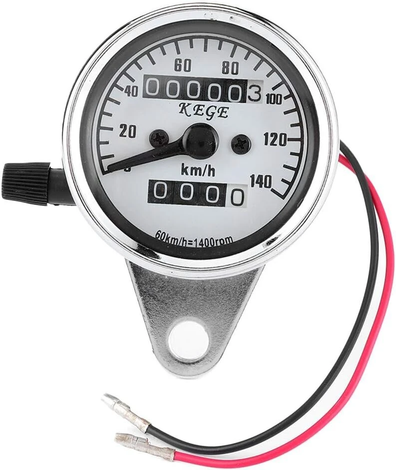 Motociklo dvigubas odometras spidometras su naktiniu apšvietimu, universalus motociklo spidometras odometras 12 V naktinio matymo matuoklis odometro lentelė