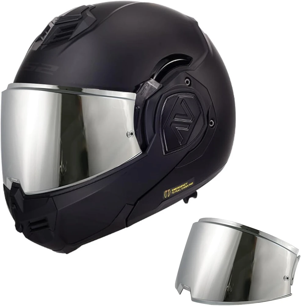 Motociklo šalmo stiklas, šalmo stiklas ff906 advant, motociklo apsauga nuo vėjo šalmo lęšio stiklas, modulinis reguliavimas (chrome sidabrinis)