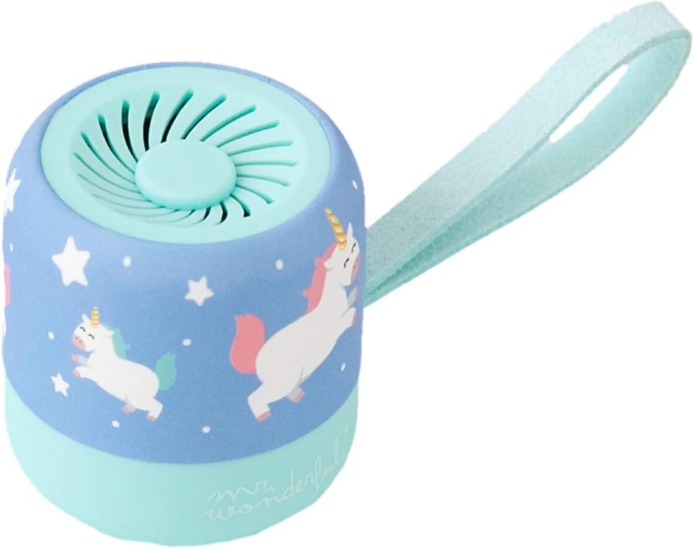 Kompiuterio kolonėlės Mr. Wonderful mini bluetooth kolonėlė su vienaragio dizainu, veikimo trukmė 3-4 valandos, mėlyna