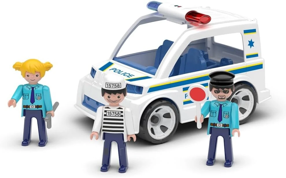 Multigo Trio Police - smėlio dėžės žaislas vaikams nuo 3 metų - figūrėlės su policijos automobiliu - smėlio žaislas žaidimams lauke - automobilis sodui