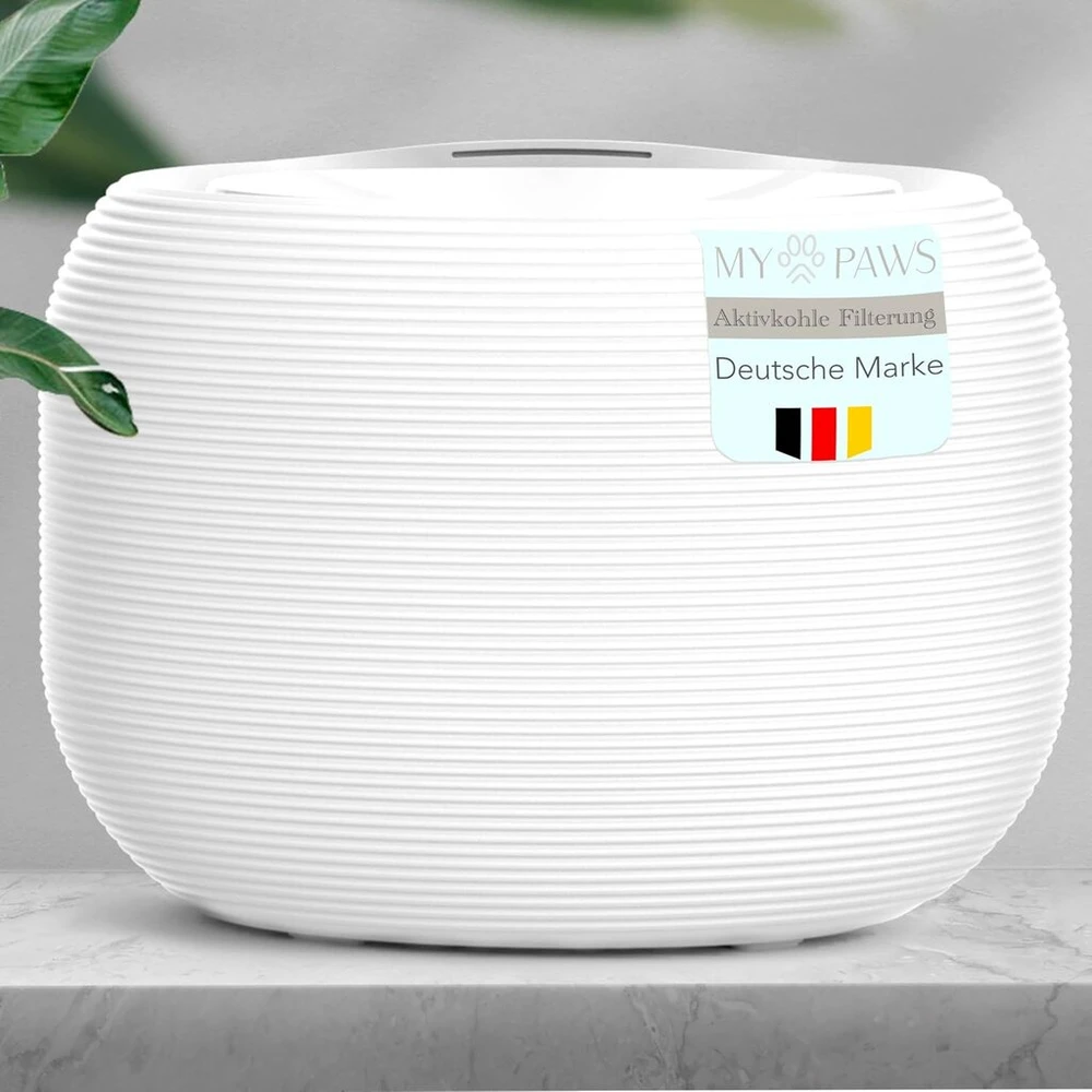 Mypaws® pet pod keraminės išvaizdos itin tylus kačių girdymo fontanas katėms - energiją taupantis vandens dozatorius, girdymo fontanas kačiukams su didele vandens talpa, ne belaidis