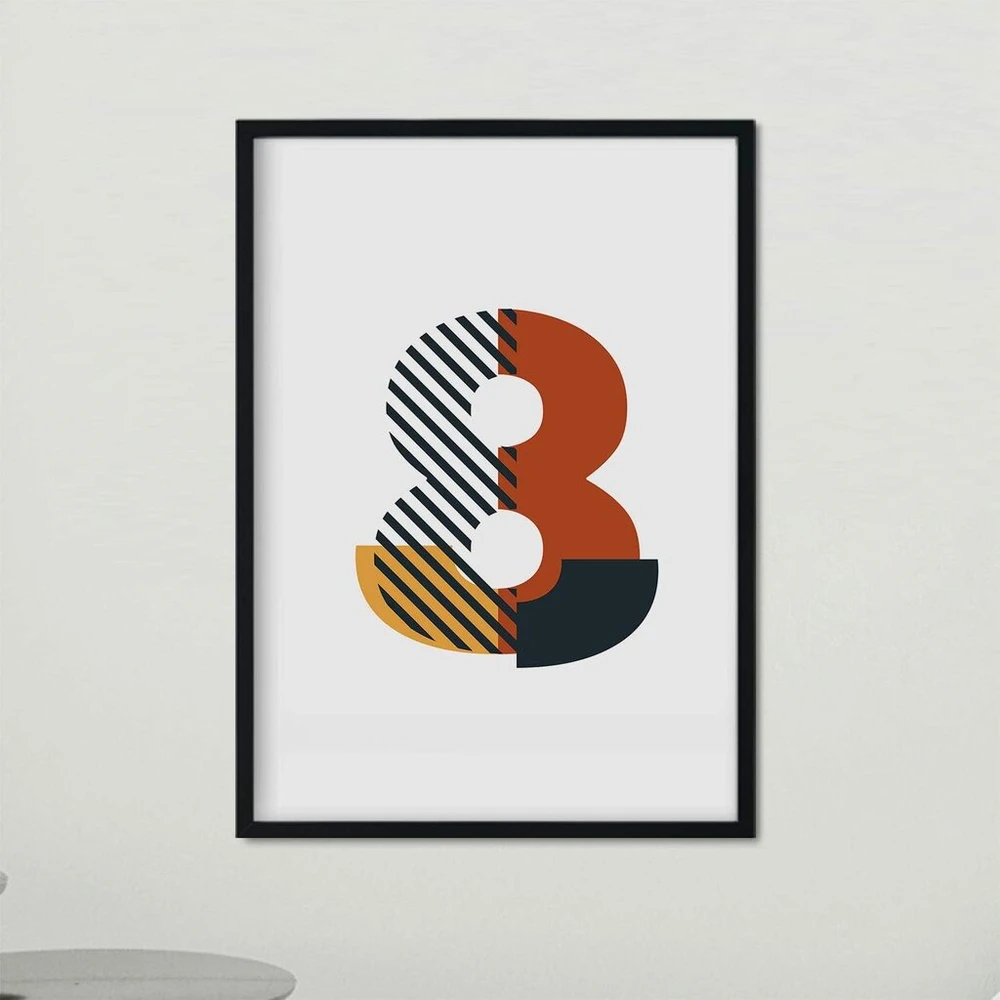 Nacnic 8. Rašymo plakatas, geometrinis stilius su abėcėlės paveikslėliais, A4 formatas