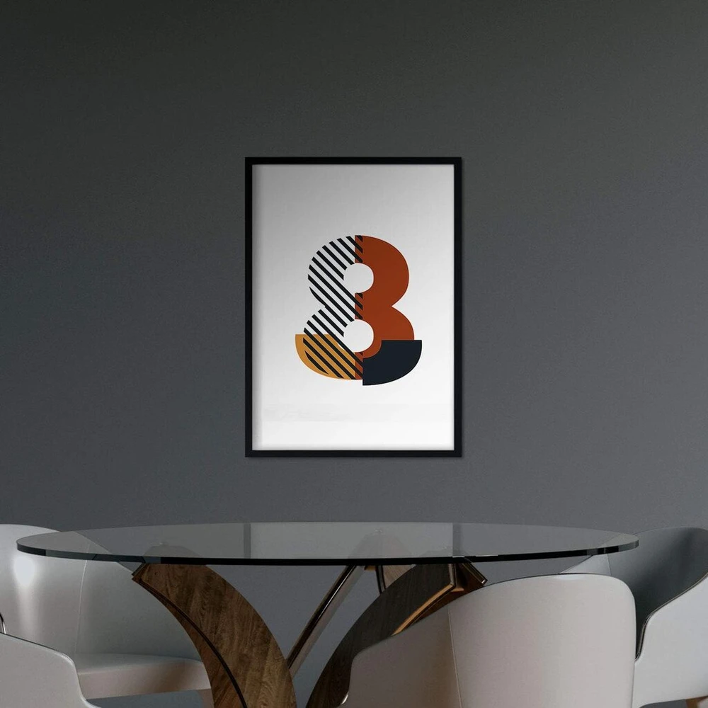 Nacnic 8. Rašymo plakatas, geometrinis stilius su abėcėlės paveikslėliais, A4 formatas