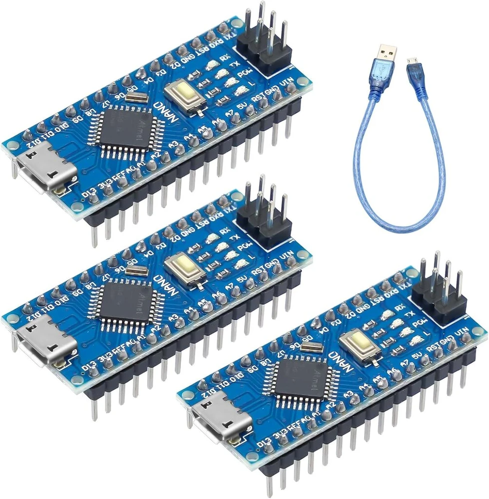 Vaizdo plokštė Nano-v3-mega328 plokštė su 328p lustu Binghe 3 vnt. Nano pagrindinės plokštės su Ch340g lustu su Usb laidu 5v 16m mikrovaldiklio Type-c sąsaja, suderinama su Arduino Nano