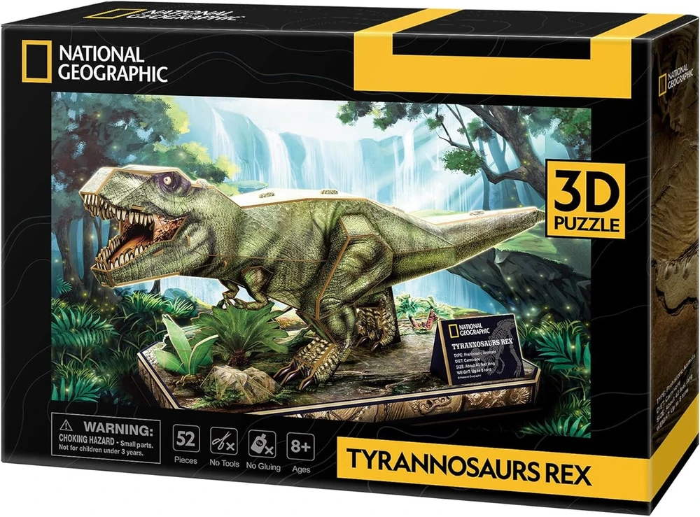 National Geographic - Tyrannosaurus Rex | 3d dėlionė | dinozauro žaislas | dinozauro dėlionė | 3d dėlionė vaikams nuo 8 metų | dinozauro dėlionė | dovana vaikams nuo 8 metų