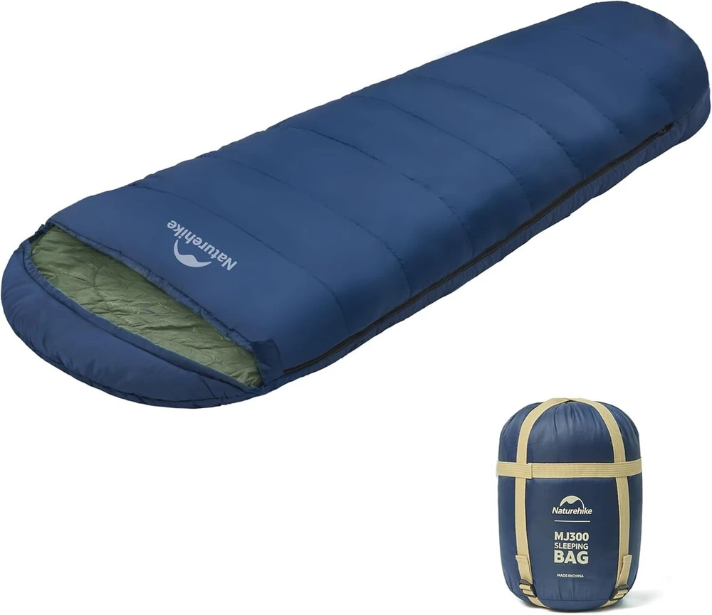 Naturehike Mumijos formos miegmaišis, medvilninis miegmaišis suaugusiems ir vaikams, 300 Gsm / 600 Gsm žieminis miegmaišis, itin lengvas, nešiojamas ir kompaktiškas, keturių sezonų vandeniui atsparus su kompresiniu maišu