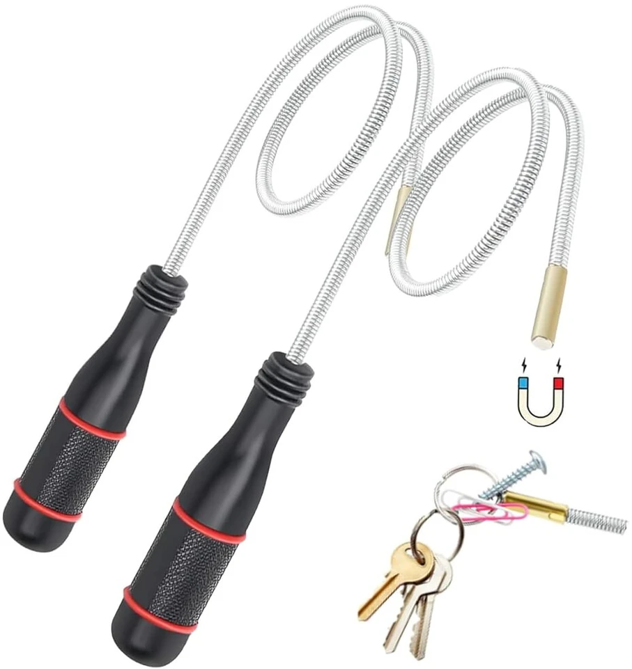 Nczcdzsw magnetinis paėmimo įrankis, 2 vnt., 60 cm, lankstus magnetinis strypas, nešiojamas lankstus magnetinis griebtuvas, stiprus smulkių detalių, automobilių dalių, metalinių daiktų paėmimui