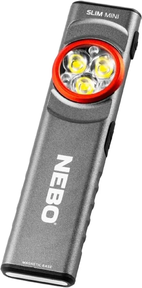 Nebo Slim Mini - Įkraunamas Led žibintuvėlis su Usb C ir itin plonu profiliu - Ryški 250 liumenų galia ir iki 10 valandų veikimo laikas - Vandeniui atspari žygio įranga ir stovyklavimo reikmenys