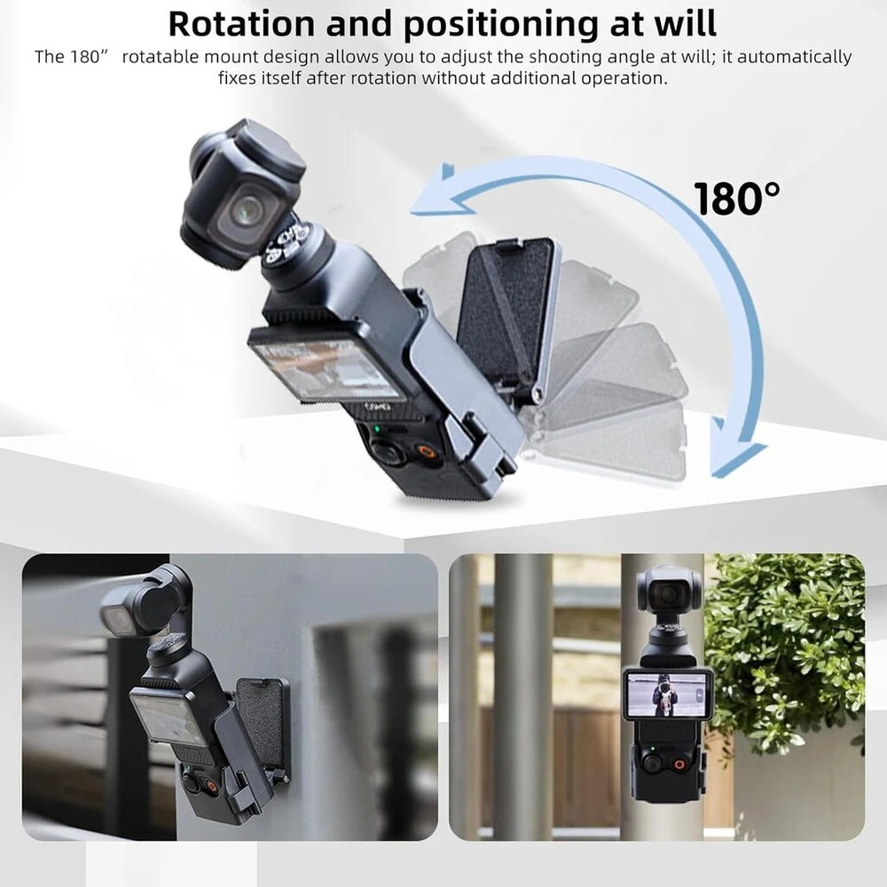 Necdeol magnetinis laikiklis, skirtas dji osmo pocket 3, 180° reguliuojamas magnetinis laikiklio spaustukas, pocket 3 priedų prailginimo adapteris, magnetinis dėklo laikiklis stalui ir vertikaliems paviršiams