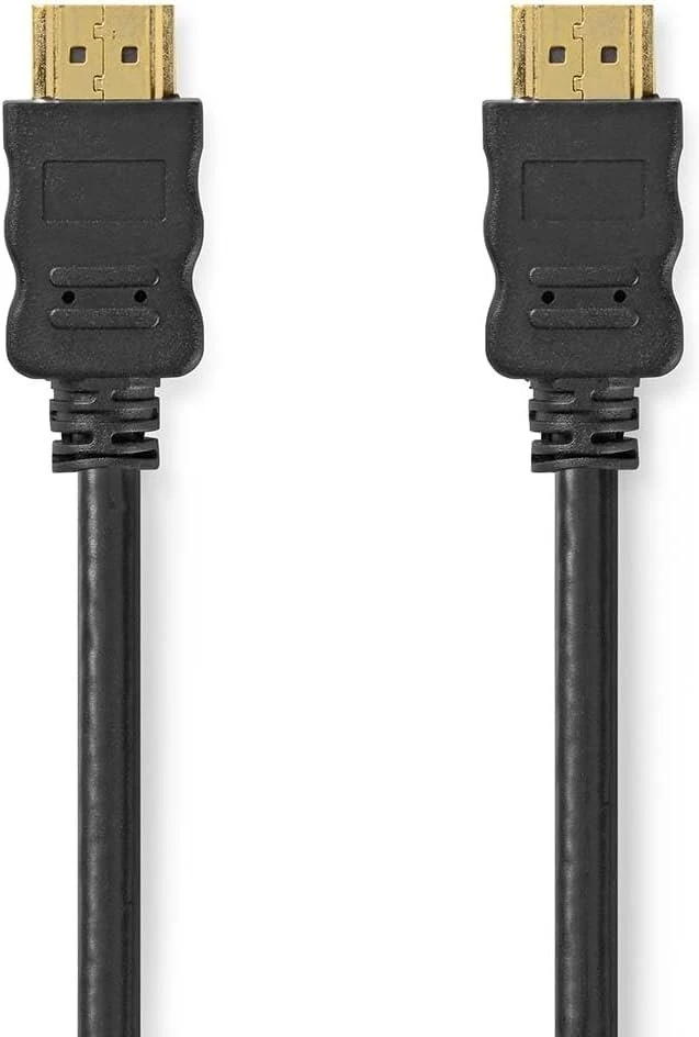 Nedis didelės spartos hdmi kabelis su ethernet – hdmi male – hdmi male – 4k @ 60 hz – arc – 18 gbps – 0.50 m – apvalus – pvc – juodas – dėžutė