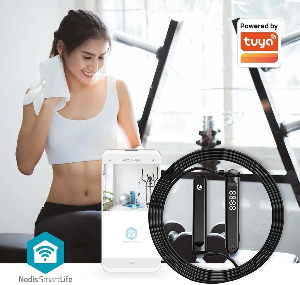 Nedis Smartlife lauko sporto šokdynė - bluetooth - dvigubas hall daviklis - led indikatorius - pvc - 3.00 m