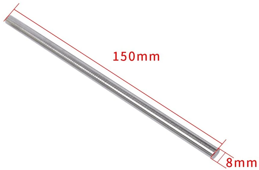 Nerūdijančio plieno strypas 8mm x 150mm, 5 vnt.