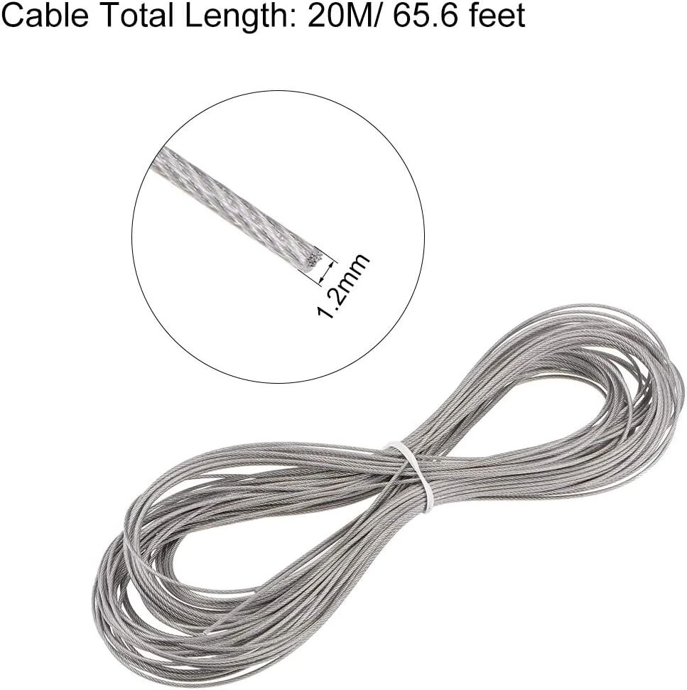 Nerūdijančio plieno vielinis lynas 1.2mm, 20m, 304 klasė
