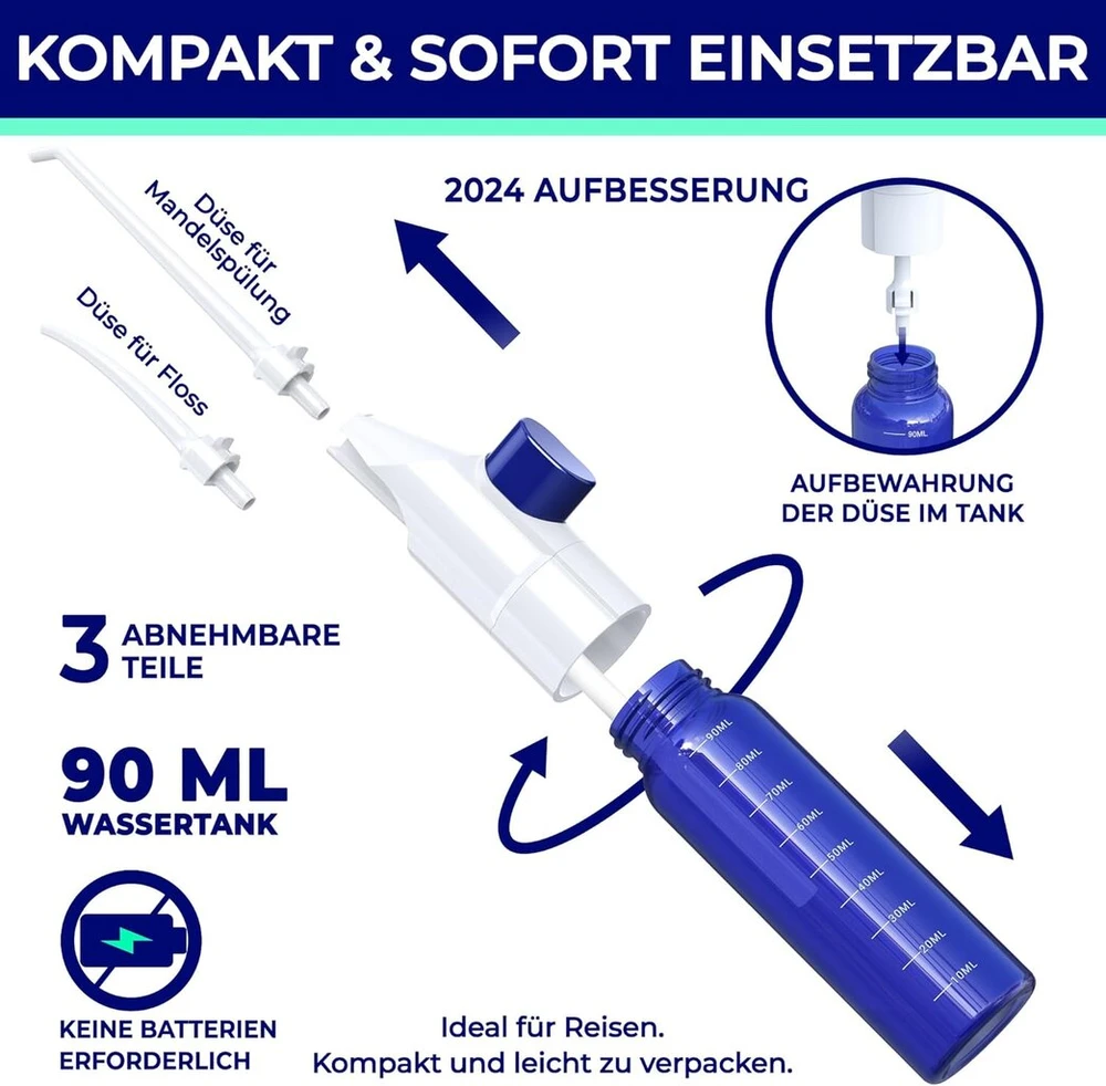 Dantų šepetėlis Nešiojamas burnos irigatorius | Kelioninis burnos irigatorius | Akmenų tonzilėse valiklis | Švelnus valymas tarp dantų | Pašalinkite akmenis tonzilėse | Nešiojamas burnos irigatorius | Belaidis burnos irigatorius kelionėms | Orali