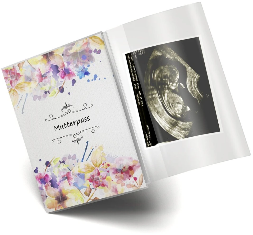 Nėštumo paso viršelis / Motinos/vaiko paso dėklas 3 dalių Florentina Graži nėštumo dovana Personalizuota vardu Florentina pastelė