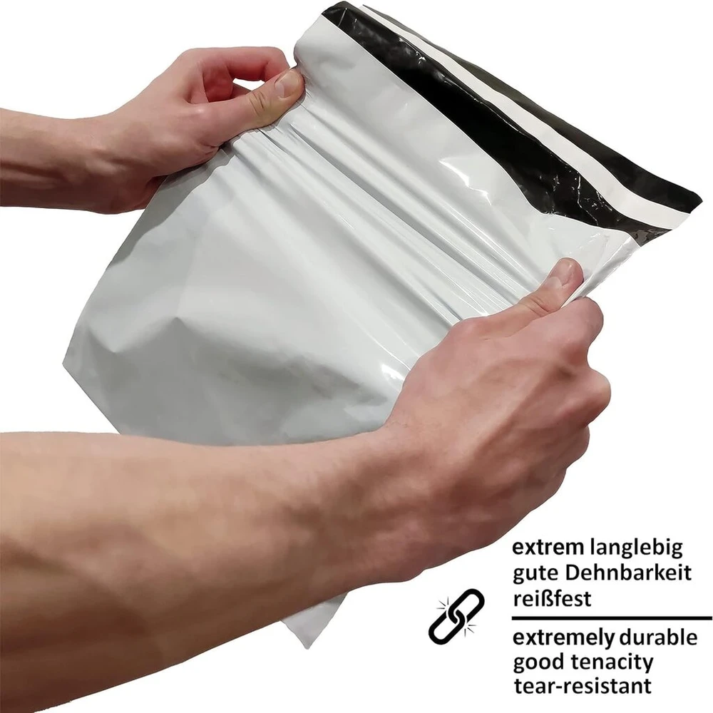 Netuno pakuotė, 100 folijos pašto maišelių 260 x 350 mm, nepermatomi siuntimo maišeliai, prekių maišeliai, plastikiniai maišeliai, folijos siuntimo maišelis, kurjerio vokas, siuntimo maišeliai, pagaminti iš plėvelės drabužiams, tekstilei
