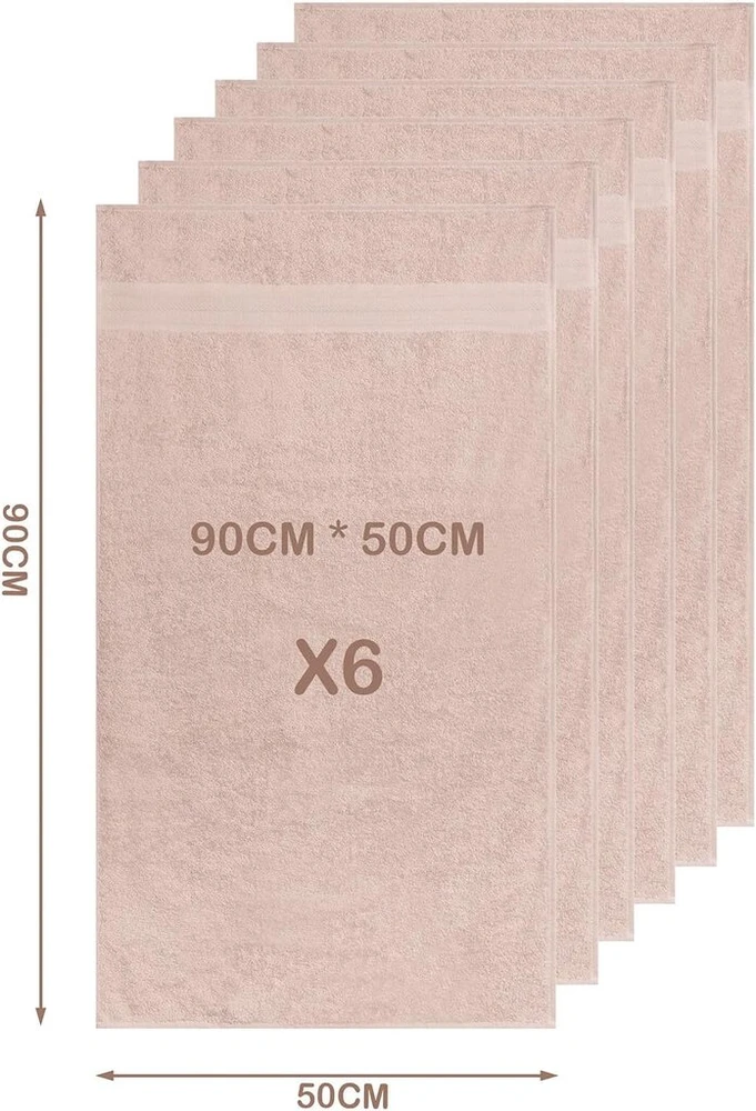 Rankšluostis Nice homeit 6 dalių medvilninių veido ir svečių rankšluosčių rinkinys 40 x 75 cm, 100% šukuotinė medvilnė, ypač minkšti ir gerai sugeriantys, pagaminti Italijoje, Powder
