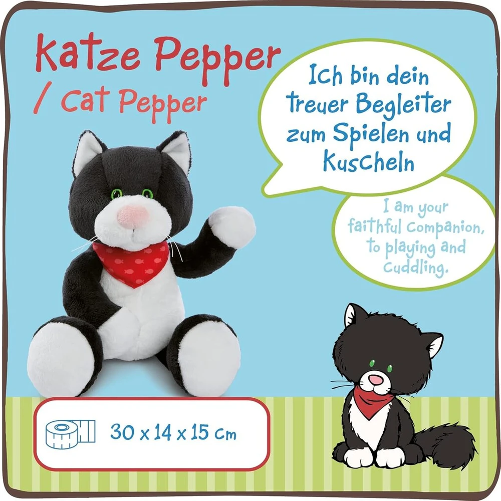 Nici minkštas žaislas katė pepper 30 cm i pliušinis žaislas su lanksčiomis galūnėmis i pūkuotas žaislas dovanų dėžutėje minkštų žaislų mėgėjams – 48184