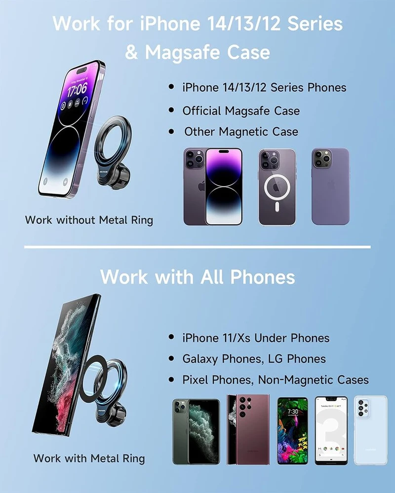 Niuyane magnetinis telefono laikiklis automobiliui, [n52 stipriausias magnetas] magnetinis telefono laikiklis automobilio ventiliacijos grotelėms, skirtas magsafe iphone 15 14 13 12 pro max visiems išmaniesiems telefonams