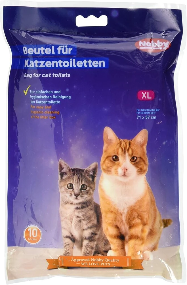 Nobby 10 x Xl kraiko dėžės maišelių katėms tualetams iki 71 x 57 cm