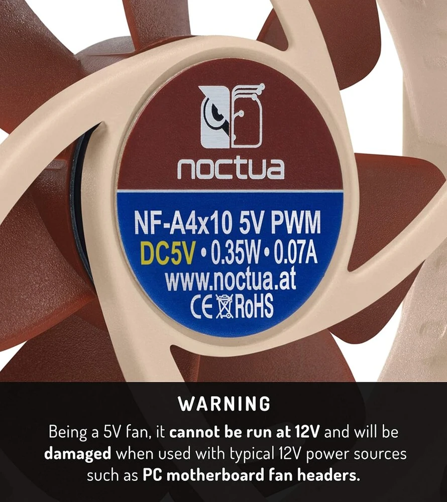 Noctua Nf-a4x10 5v Pwm ventiliatorius su Usb adapteriu