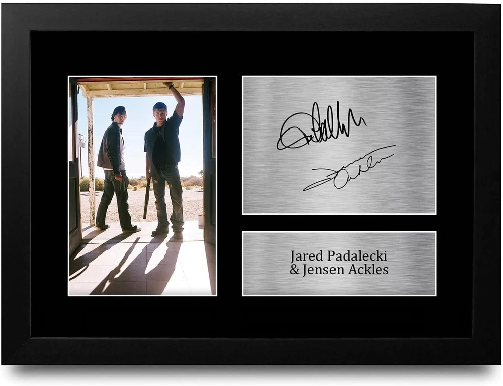 None Jared Padalecki & Jensen Ackles "supernatural" spausdinta nuotrauka su parašu, A4