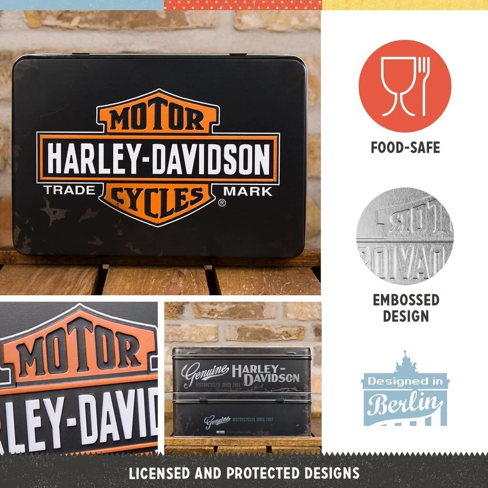 Nostalgic-art Metalo dėžutė maistui Harley Davidson