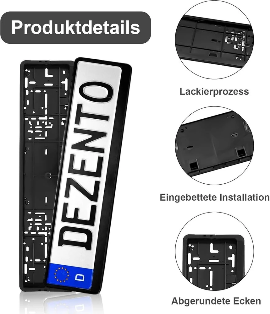 Numerio laikiklis europinis standartinis numerio laikiklis reljefinė apdaila tvirtas ir patvarus puikiai tinka dydis 530 x 130 mm juodas, 1 vnt.