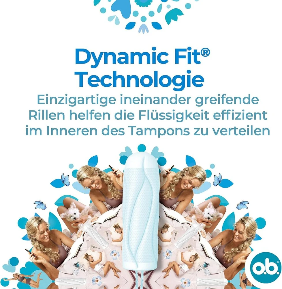 O.b. Procomfort Mini Light/medium Day tamponai su Silktouch paviršiumi, užtikrinantys didžiausią komfortą ir patikimą apsaugą (2 pakuotės)