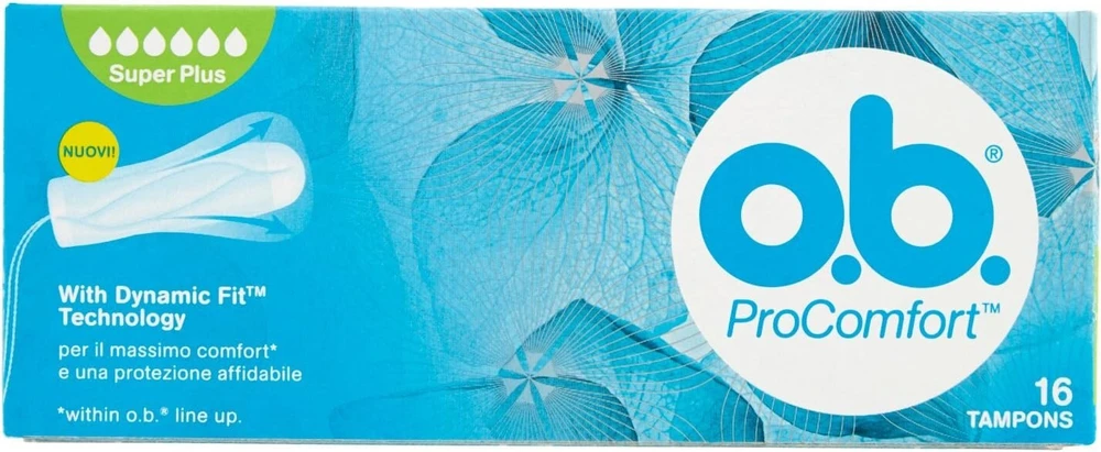 O.b. tamponai, super plus, lengva ir patikima apsauga - 16 vienetų