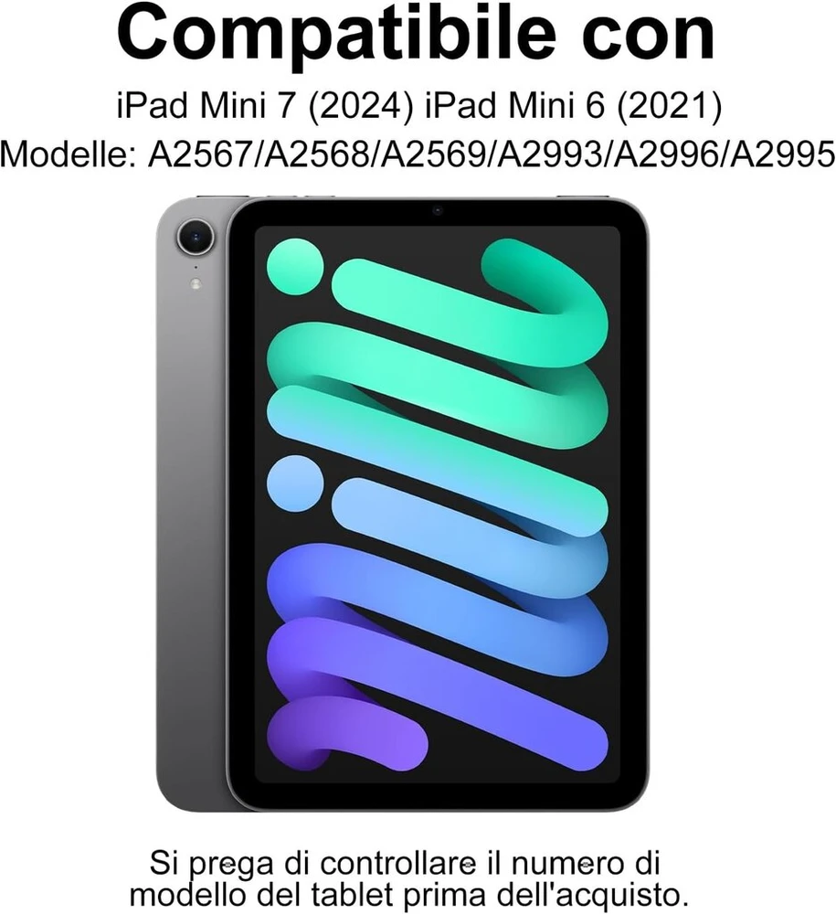 Occtingkind klaviatūra, skirta Ipad Mini 8.3 colių, dėklas su klaviatūra, skirtas Ipad Mini 6/7 kartai, magnetinė bluetooth Qwerty itališka klaviatūra, skirta Ipad Mini 6/7 Gen 8.3 colių 2021/2024, rožinė