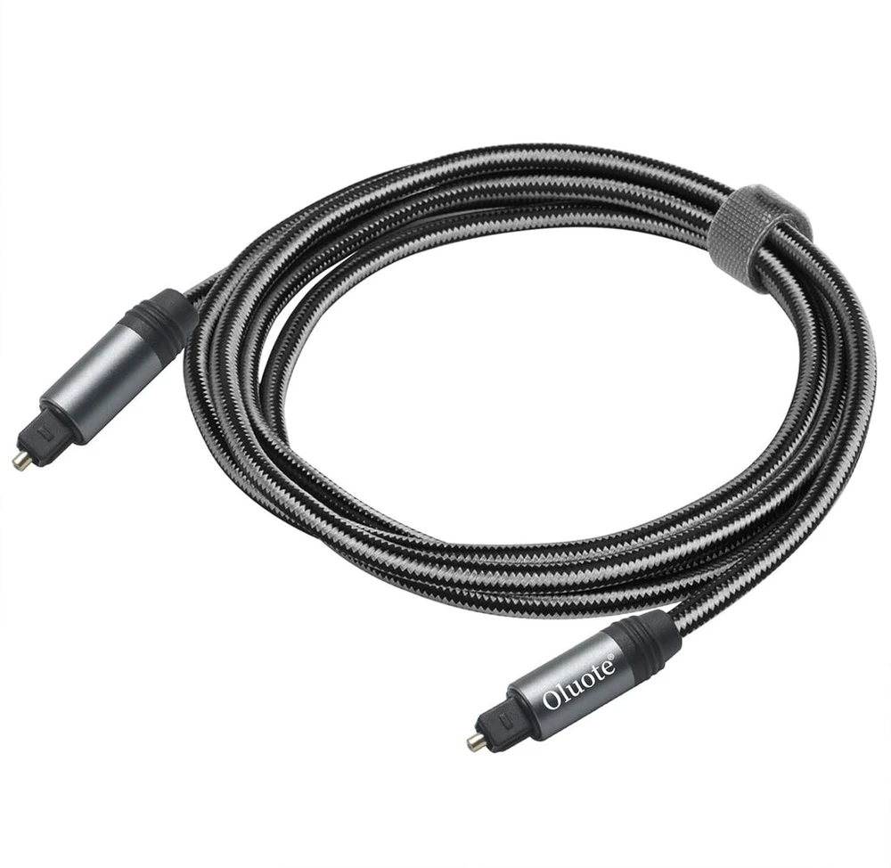 Oluote optinis audio kabelis, toslink kabelis, aliuminio korpusas, abs jungtis, skaitmeninis optinis kabelis soundbar, televizoriui, ps4, XBOX, žaidimų konsolei ir daugiau (1.5 m)