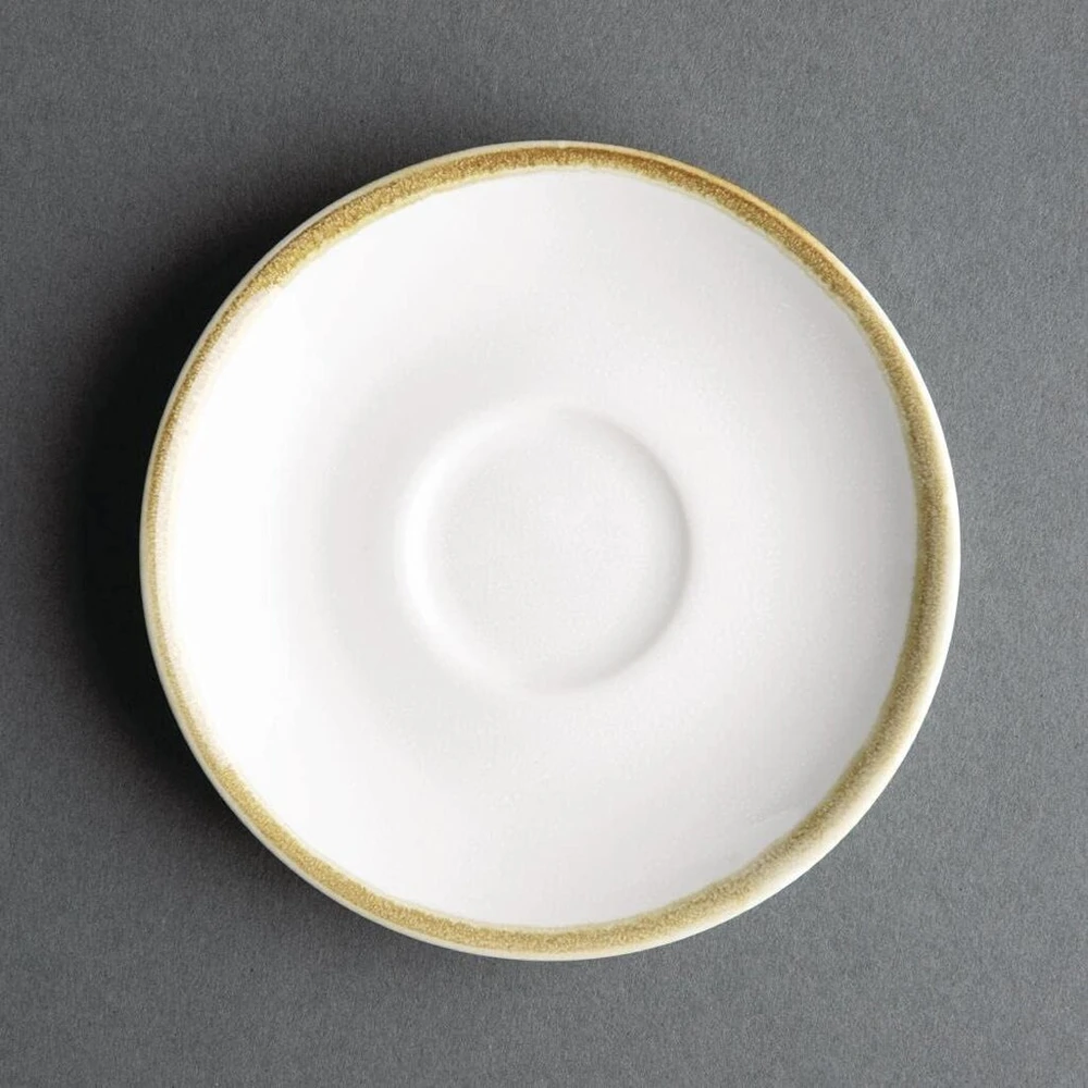 Olympia Kiln Chalk Espresso puodelio lėkštutės 115 mm (6 vnt.) - balta