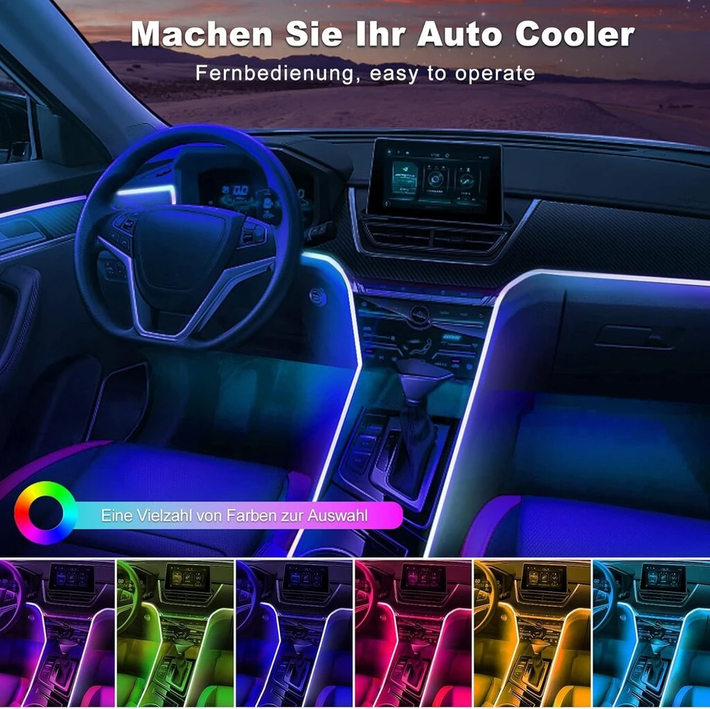 Omeco Usb aplinkos apšvietimas automobiliui Led vidaus apšvietimas 4 m 5050 Rgb su programėle ir valdikliu 5 V Led juosta vidaus apšvietimas atmosfera šviesa vandeniui atspari muzikos šviesos juosta valdoma Led juosta neonas