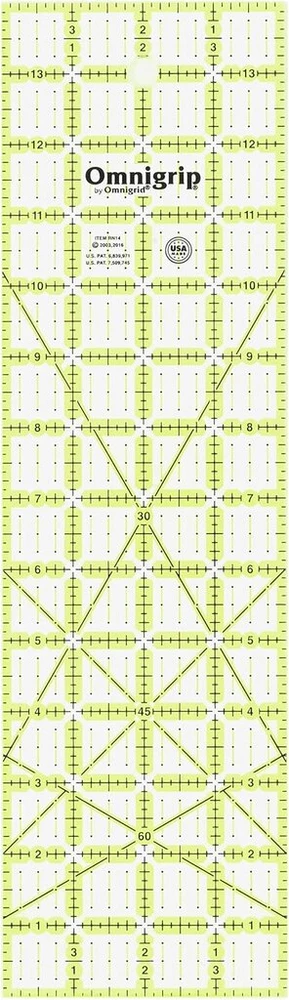 Omnigrip Quilter liniuotė neslystantis stačiakampis 4" x 14"