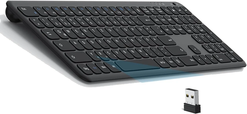Omoton bluetooth klaviatūra, ergonomiškas dizainas, juoda