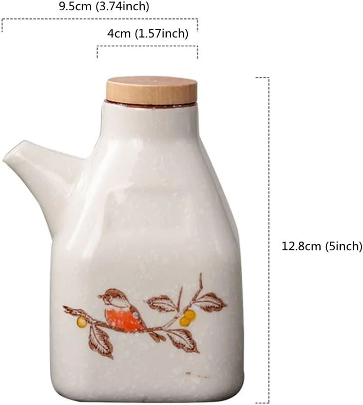 Onepine 350 ml aliejaus acto dozatorius keramikinis, aliejaus indas virtuvės alyvuogių aliejaus dozatorius, butelis aliejui keramikinis prieskonių butelis